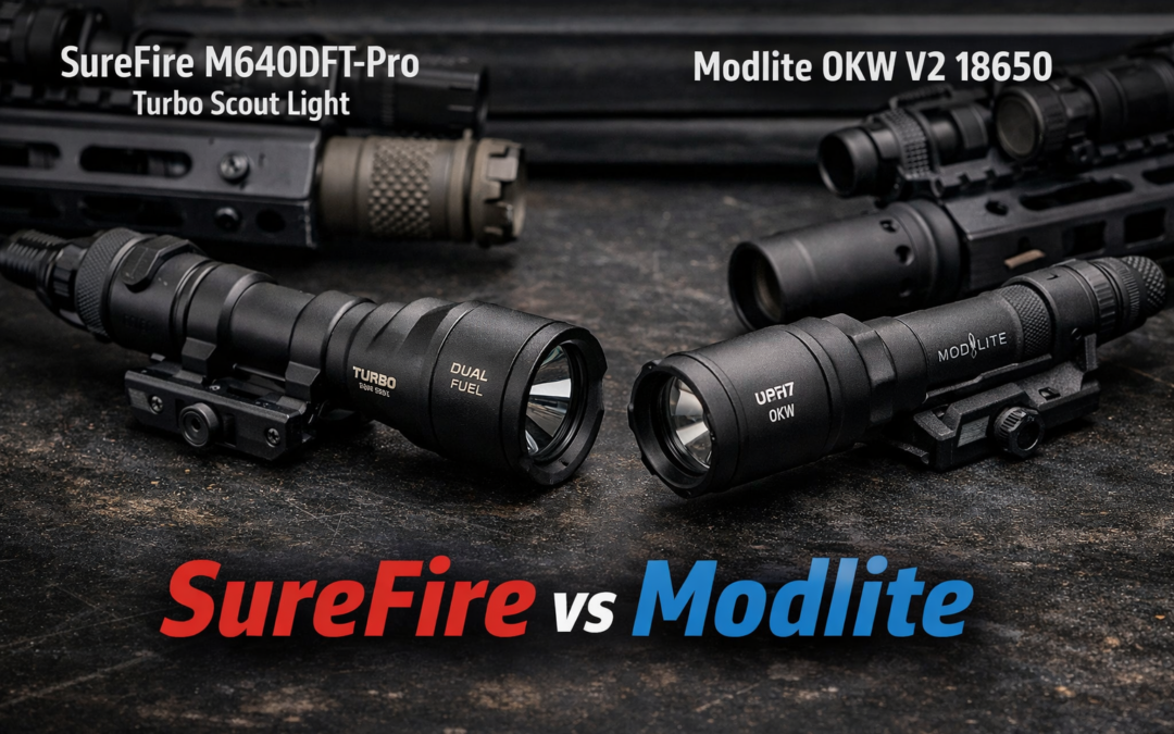 SureFire vs. Modlite: M640DFT-Pro Turbo Scout Light vs. Modlite OKW V2 18650